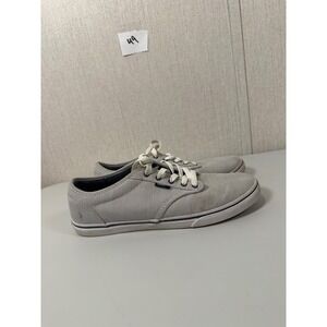 Vans Low Top Micro Stripe Grey White Sneakers Womens 9 VN-0U4IB8T